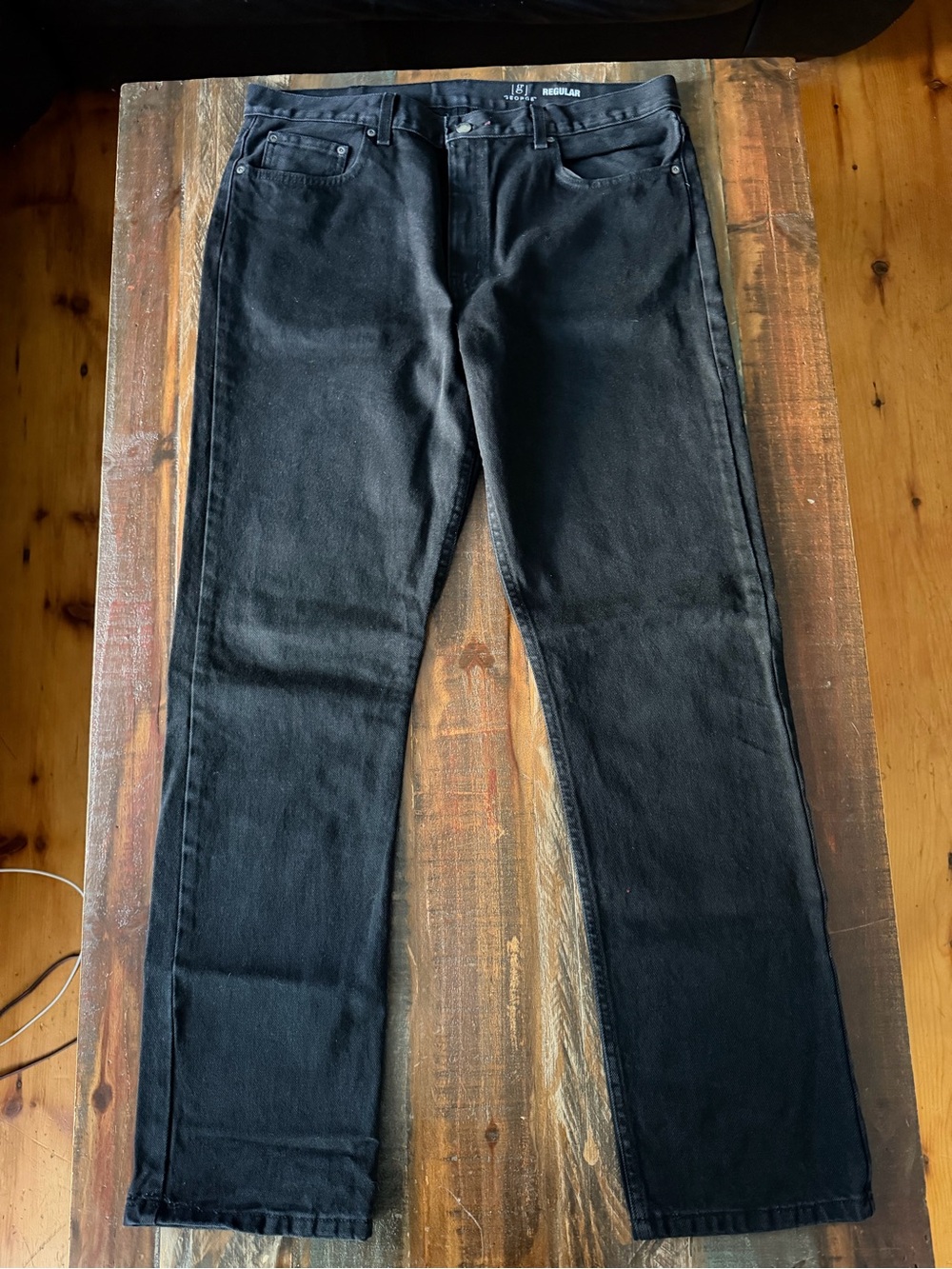 George Men’s‎ 36x34 Black Regular Fit Straight Leg Jeans | SKU 0579